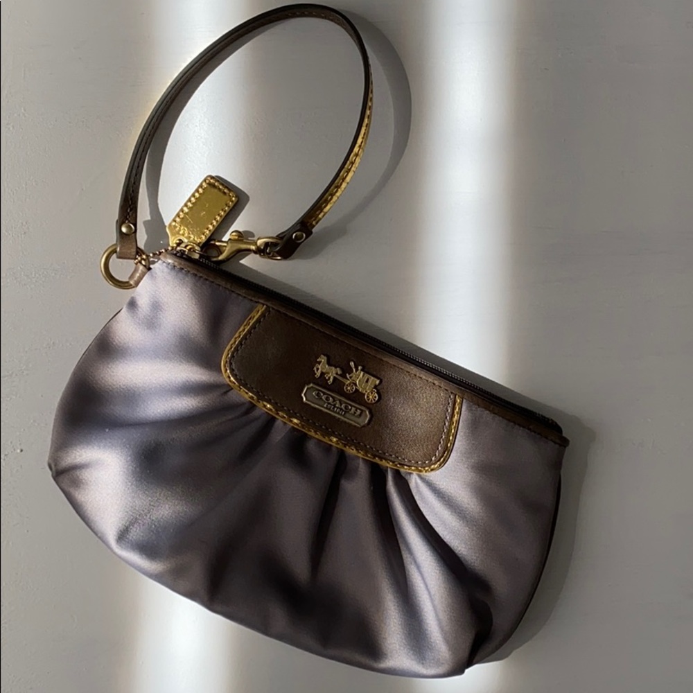 Coach Large Satin wristlet pouch